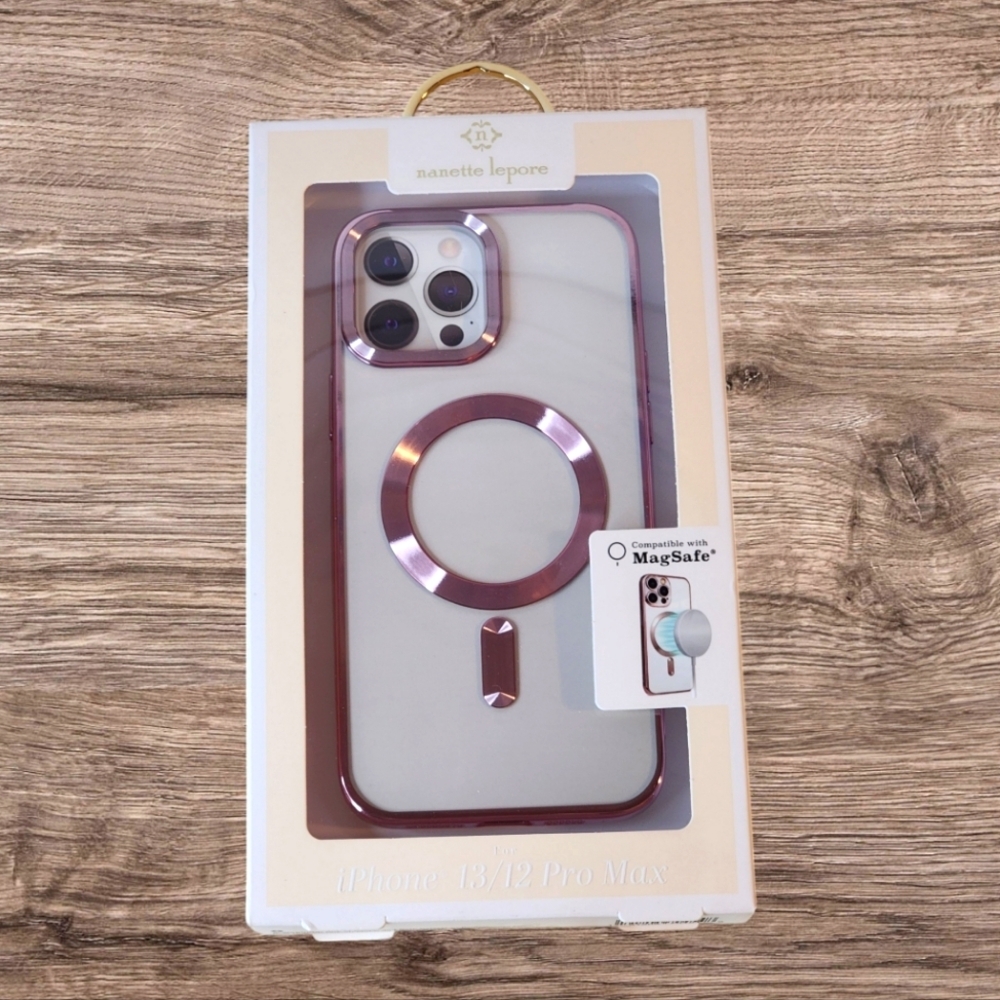 🏷 CLEARANCE! Nanette Lepore Silver/Pink iPhone 12/13 MagSafe Cell Phone Case